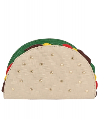 Studded Taco Clutch Crossbody Bag LDH002 TAUPE